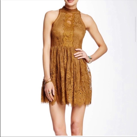FREE PEOPLE Verushka Mini Dress Golden Honey 0 - Picture 2 of 6